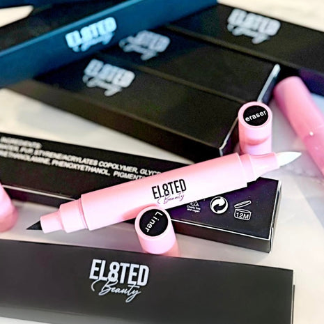 Eyeliner with Eraser ✏️ displayed in a stylish arrangement with packaging.